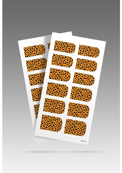 2' Li Turuncu Benekli Tırnak Dövmesi, Tırnak Sticker, Nail Tattoo, Nail Art