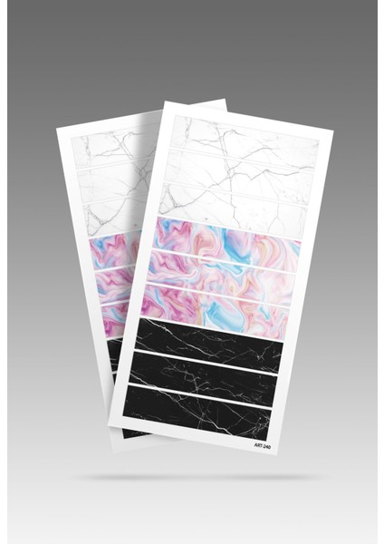 2' Li Mermer Desenli Tırnak Dövmesi, Tırnak Sticker, Nail Tattoo, Nail Art