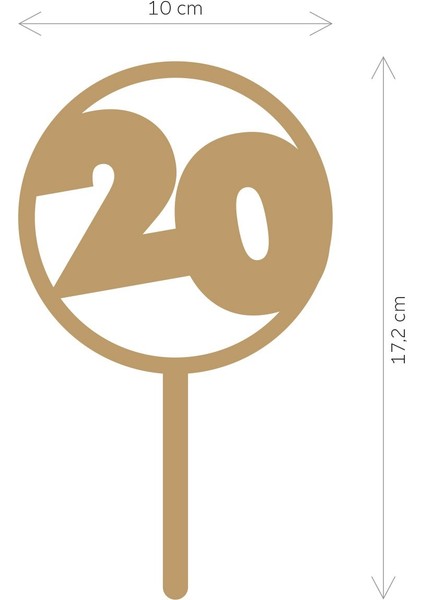 Gold 20 Yaş Yazılı Ayna Pleksi Pasta Üstü & Doğum Günü Partisi & Pleksi Pasta Süsü modelleri