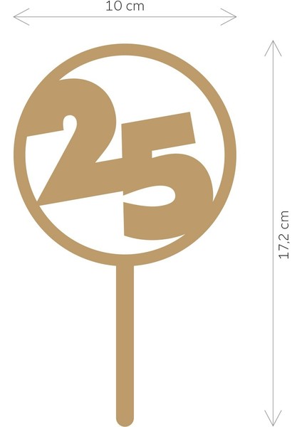Gold 25 Yaş Yazılı Ayna Pleksi Pasta Üstü & Doğum Günü Partisi & Pleksi Pasta Süsü modelleri