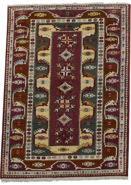 El Dokuma Bozalan Milas Yün Halı 0409 - Yeni - Çok Renkli