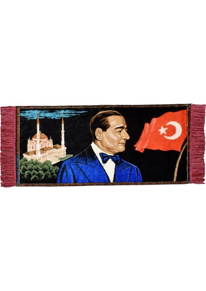 Merhum Adnan Menderes Tasvirli Portre Duvar Halısı 0572 - Yeni - Çok Renkli