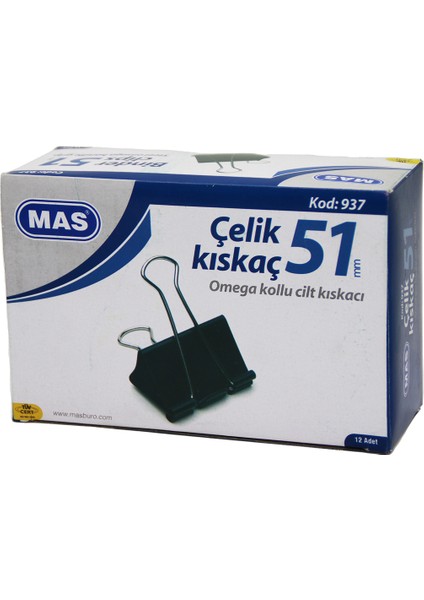 Çelik Kıskaç 51MM 12 Parça Omega Kollu Cilt Kıskaçı (4887)