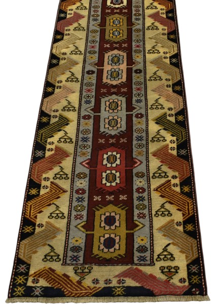 El Dokuma Bozalan Milas Yolluk Yün Halı 0403 - Yeni - Çok Renkli indirimleri