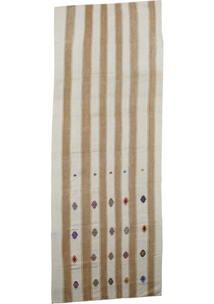 El Dokuma Pamuklu Yörük Yolluk Kilim 0438 - Yeni - Çok Renkli