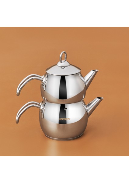 Adelya İndüksiyon Tabanlı Mini Boy Metal Çaydanlık Takımı