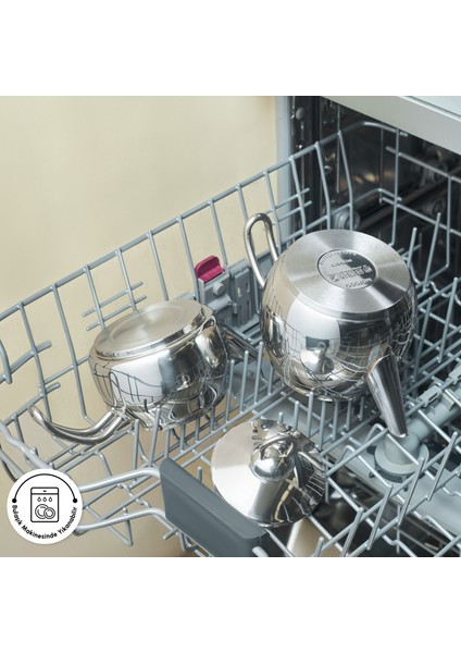 Adelya İndüksiyon Tabanlı Mini Boy Metal Çaydanlık Takımı