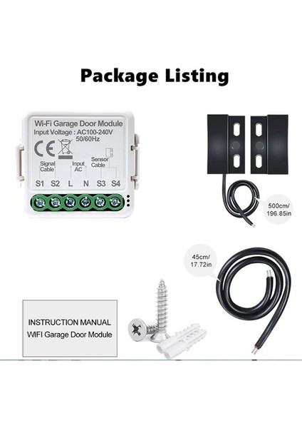 Tuya Akıllı Wifi Garaj Kapısı Açma Kontrol Cihazı Uygulaması Sesli Uzaktan Kumanda Alexa Google Home Assistant ile Çalışır (Yurt Dışından)