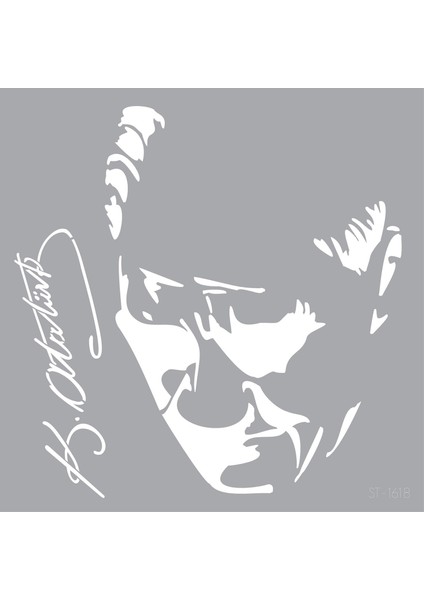 Atatürk -3 Stencil Tasarımı 30 x 30 cm , Boyama Şablonu fırsatları