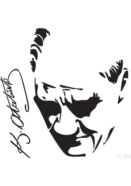 Atatürk -3 Stencil Tasarımı 30 x 30 cm , Boyama Şablonu indirimleri