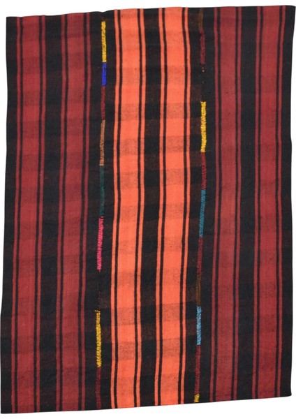 El Dokuma Ekoseli Sofra Yün Kilim 0432 - Yeni - Çok Renkli