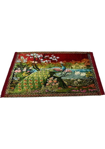 Malikane Tasvirli Tavus Kuşlu Temalı Duvar Halısı 0577 - Yeni - Çok Renkli fiyatları