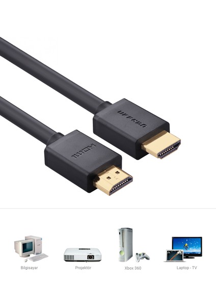 UHD 4K Yüksek Hızlı Ethernet ve HDMI Kablosu, 1.5 Metre, 60820