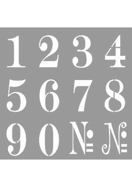 Sayılar Stencil Tasarımı 30 x 30 cm indirimleri