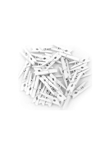 1000 Adet Beyaz Ahşap Mandal Seti 2.5 cm