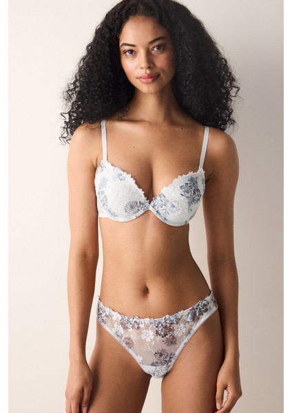 Wow Broidery Açık Gri Sütyen