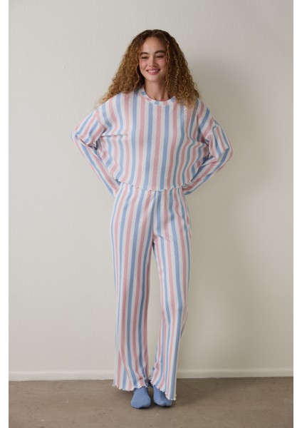 Moonlight Bisiklet Yaka Termal Etkili Pijama Takımı