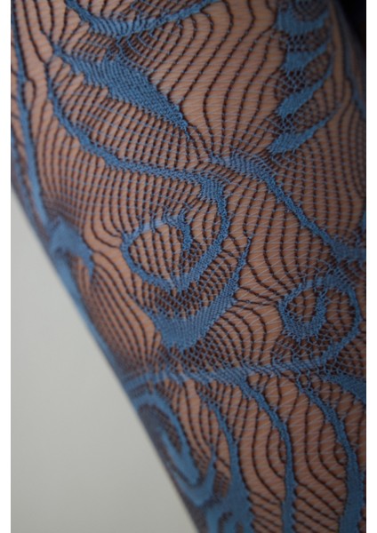 Kahverengi Çift Renkli Duo File Desenli 15 Denye İnce Külotlu Çorap