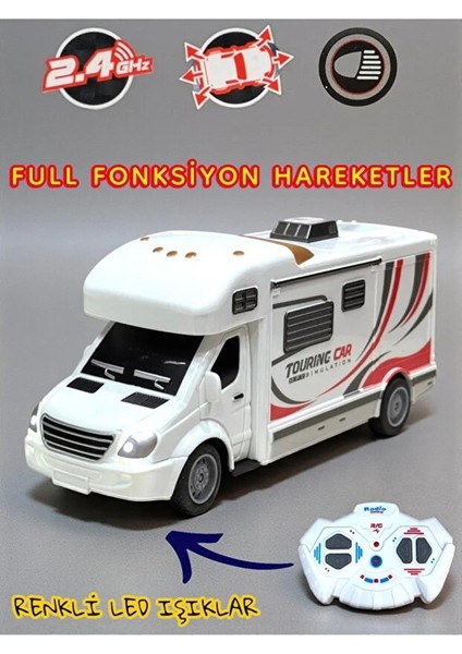 Pilli Işıklı Uzaktan Kumandalı Karavan 20 cm - Ful Fonksiyon LED Işıklı Kumandalı Karavan