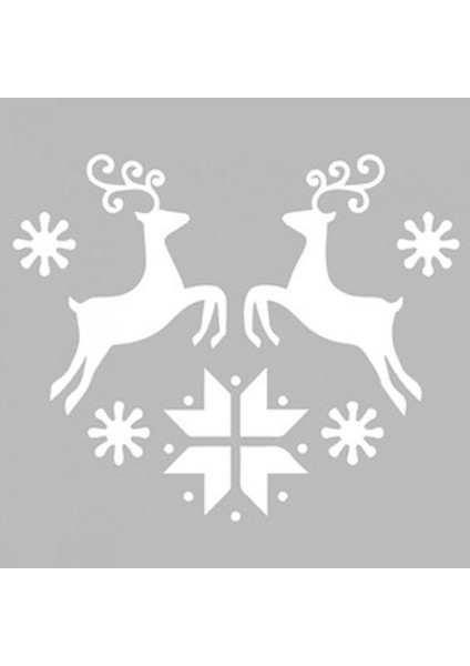 Geyik Yılbaşı Desen 2 Stencil Tasarımı 30 x 30 cm