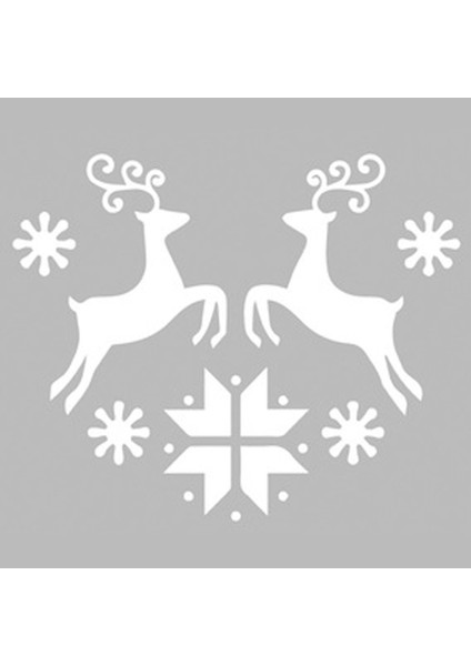 Geyik Yılbaşı Desen 2 Stencil Tasarımı 30 x 30 cm fiyatları