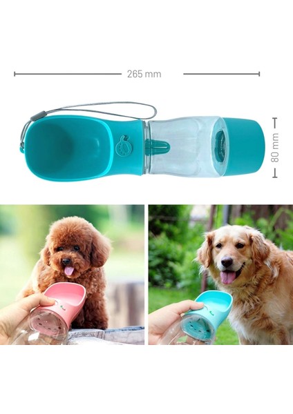 Taşınabilir Mama Hazneli Evcil Hayvan Suluğu Seyahat Kabı Kilitlenebilen Su Sızdırmaz 380ML (5 fırsatları