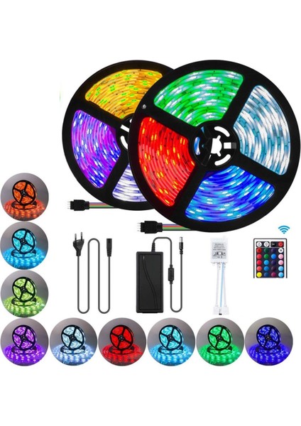 Büro Ev Ofis Dekoru Için 10MT Animasyonlu Kumandalı Rgb LED Işık