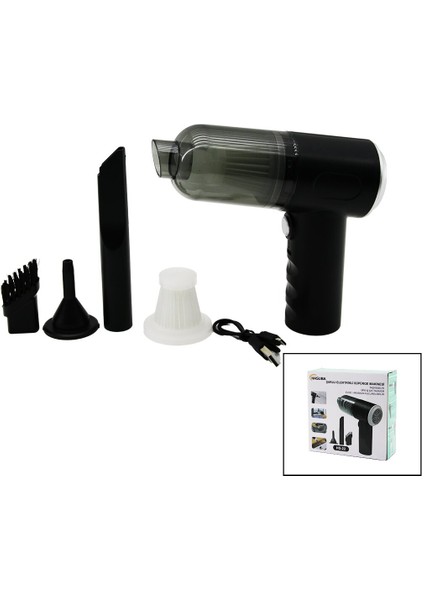 USB Şarjlı 2in1 Çekme - Üfleme Oto - Araç - Ev Mini - Taşınabilir El Tipi Süpürge (494