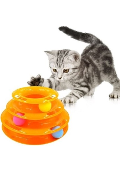3 Katlı Turntable Kedi Oyuncağı
