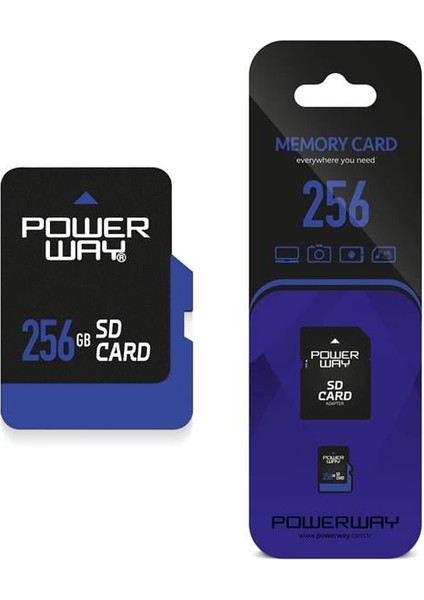Powerway PWR-256 256GB Sd Hafıza Kartı (Adaptör Dahil)