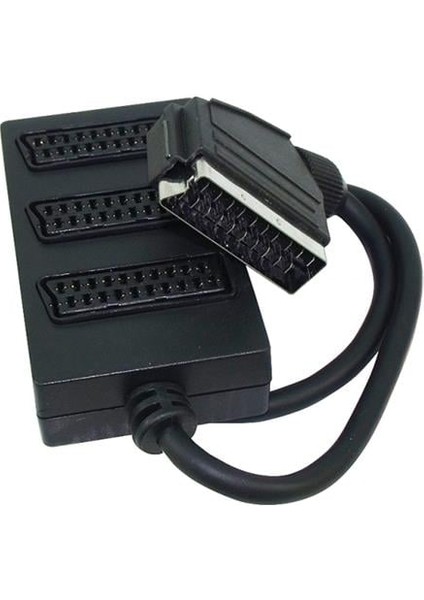 Elektromer 3'lü Scart Dağıtıcı (1 Erkek-3 Dişi Scart)