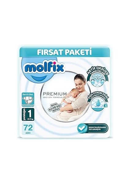 Molfix Fırsat Paketi 1 Beden 72 Adet
