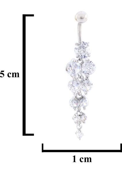 316L Çelik Çoklu Zirkon Taşlı Piercing PRC-225 modelleri