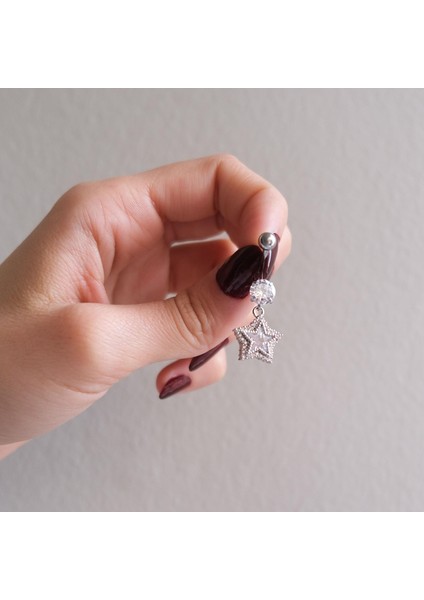 316L Çelik Yıldız Model Zirkon Taşlı Piercing PRC-224 fiyatları