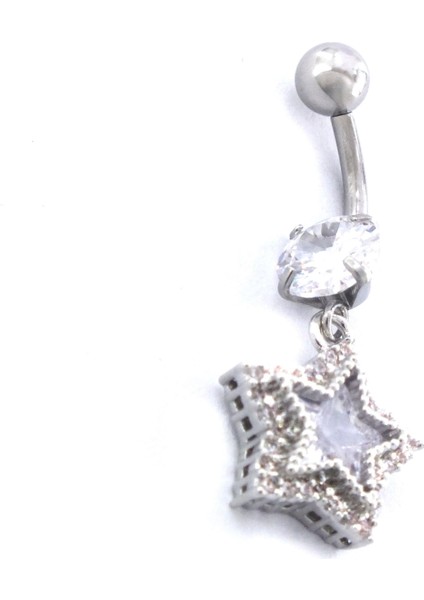 316L Çelik Yıldız Model Zirkon Taşlı Piercing PRC-224 modelleri