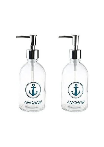 Bosphorus Homi Banyo Seti̇ Cam Sivi Sabunluk 2 Adet,çapa Yazili 6X6X10CM 250ML