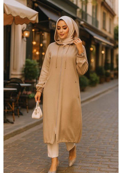 Fermuarlı Bej Tesettür Kap 70792BEJ indirimleri