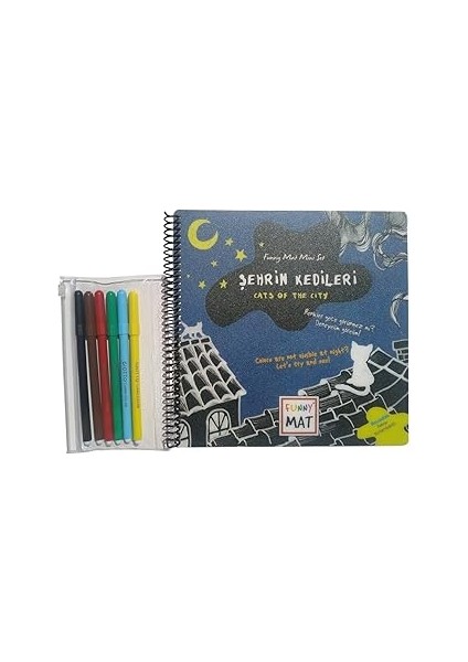 Akademi Çocuk Funny Mat Kalemli Set Şehrin KEDILERI23X23CM