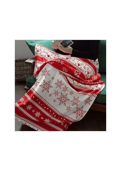 Yılbaşı Tasarımlı Tv Battaniyesi - Tek Kişilik Battaniye