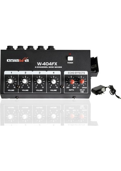 Osawa Mikrofon Giriş-1 Line Çıkış Eko’lu 4 Kanal 20 Db Adaptörlü Mikrofon Çoğaltıcı W-404FX