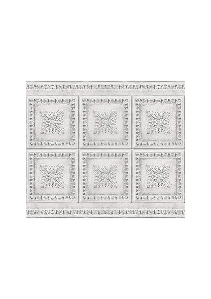 Brewster BHF2769 Krem Teneke Peel & Stick Backsplash, Metalik