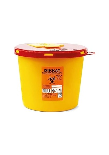 5 Adet Kesici ve Delici Tıbbi Enfekte Atık Kutusu 5 Lt.
