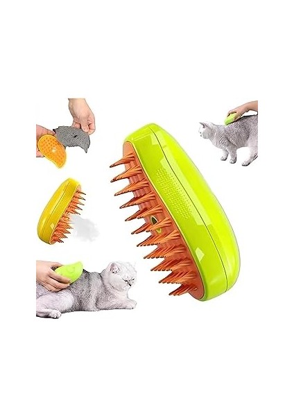 Jouis Buharlı Kedi ve Köpek Tarağı, Yumuşak Silikon Başlıklı, Kedi Köpek Yıkama Fırçası