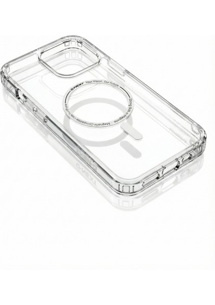 Apple iPhone 15 Pro Max Magsafe Uyumlu Ultra Hybrid Anti-Shock Şeffaf Sert Silikon Kılıf