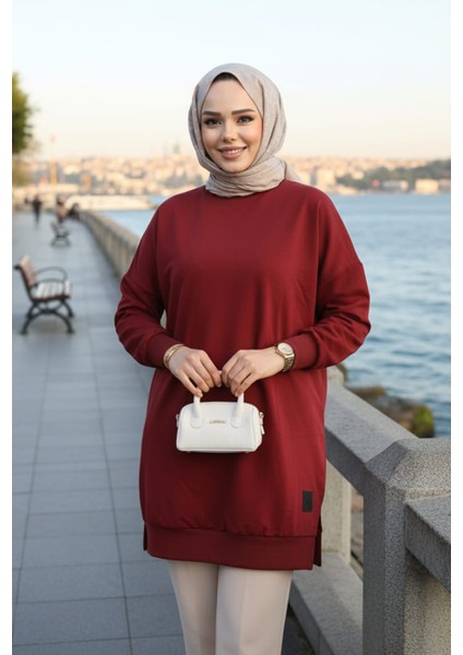 Bordo Tesettür Tunik 30644BR indirimleri