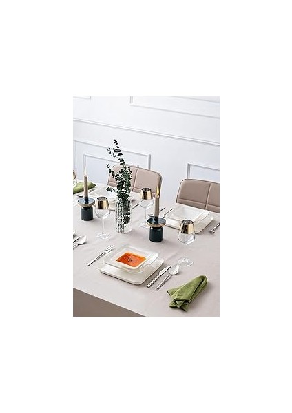 Istanbul Porselen Nadide 18 Parça Kare Yemek Takımı