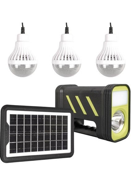 Gd-12 Solar Panelli 3 Ampullü Solar Işıldak Fener