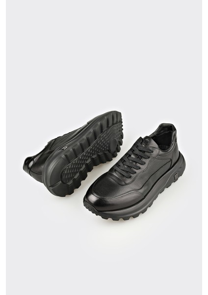 Siyah Deri Erkek Spor Ayakkabı fırsatları