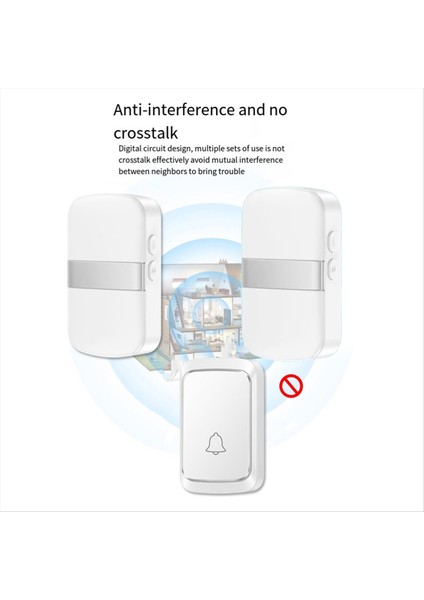 Kablosuz Ev Hoş Geldiniz Akıllı Kapı Zili Pil Tipi Kapı Zili 60 Şarkılar Çağrı Hatırlatıcı LED Flaş Ev Alarmı (Yurt Dışından) fırsatları