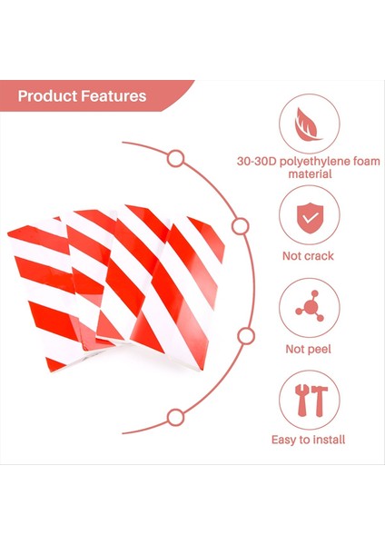 4pcs Garaj Duvarı Koruyucu Araba Kapı Tampon Köpük Park Koruyucu Anti-Çarpışma Yapıştırıcı Kırılma Yapıştırıcı Uyarı Işareti (Yurt Dışından)